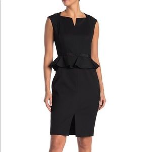 NWT Ted Baker Black Bow Detail Peplum Dress 12